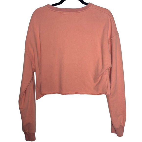 Minimalist Folk Co Coral Orange Cropped Pullover Sweater Size Large - Picture 2 of 8